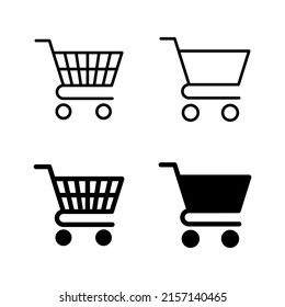 Shopping icons vector. Shopping cart sign and symbol. Trolley icon