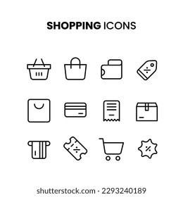 Plantilla de diseño de vectores de iconos de compras 