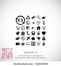 Shopping icons vector, flat design best vector icon
