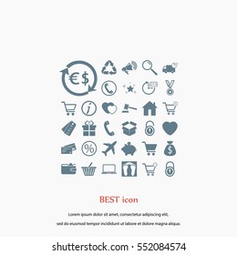 Shopping icons vector, flat design best vector icon