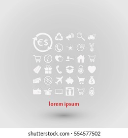Shopping icons vector, flat design best vector icon