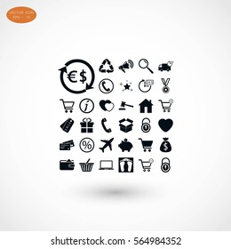 Shopping icons vector, flat design best vector icon