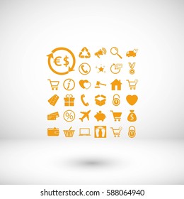 Shopping icons vector, flat design best vector icon