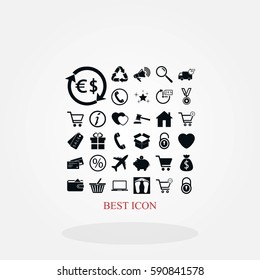 Shopping icons vector, flat design best vector icon