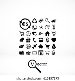 Shopping icons vector, flat design best vector icon