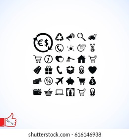 Shopping icons vector, flat design best vector icon