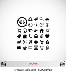 Shopping icons vector, flat design best vector icon