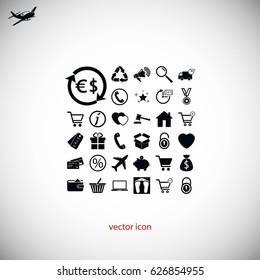 Shopping icons vector, flat design best vector icon