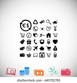 Shopping icons vector, flat design best vector icon