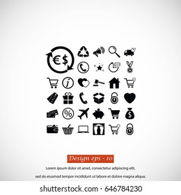 Shopping icons vector, flat design best vector icon
