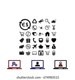 Shopping icons vector, flat design best vector icon