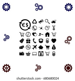 Shopping icons vector, flat design best vector icon