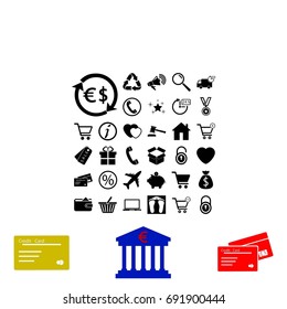 Shopping icons vector, flat design best vector icon