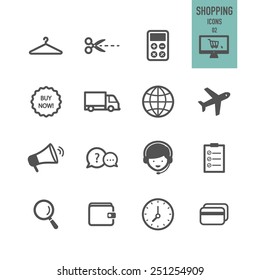 Shopping icons. Vector illustration.