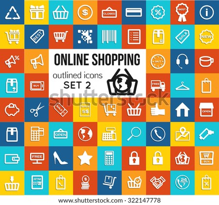 Shopping icons. Vector illustration