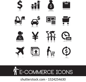 Shopping icons. Vector illustration for commerce.