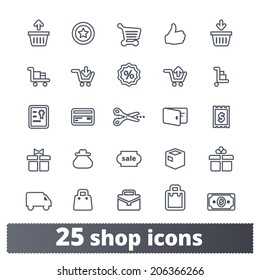 Shopping icons: vector set of business, e-commerce, delivery signs for web and application