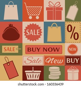 Shopping icons. Vector set, EPS 8.