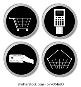 Shopping icons - vector stickers  set