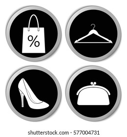 Shopping icons - vector stickers  set
