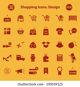 Shopping Icons For Web and Mobile.Vector Design