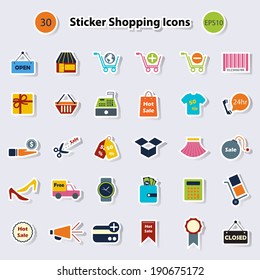 Shopping Icons For Web and Mobile.Vector Design