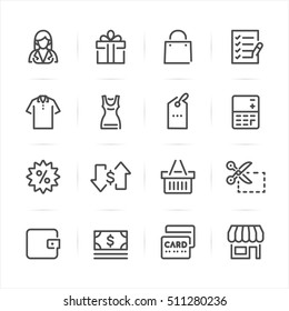 Shopping icons with White Background