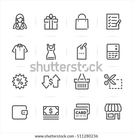 Shopping icons with White Background