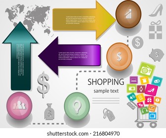 Shopping Icons with White Background,Sale promotion label paper template modern style template  can be used for info graphic horizontal cutout lines