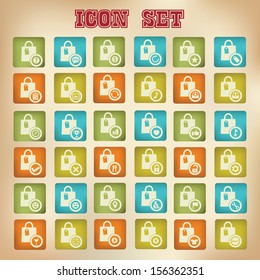 Shopping icons,Retro version,vector