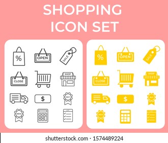 shopping icons.Simple Set of Shopping Cart Related Vector Line Icons.vector eps10