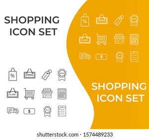 shopping icons.Simple Set of Shopping Cart Related Vector Line Icons.vector eps10