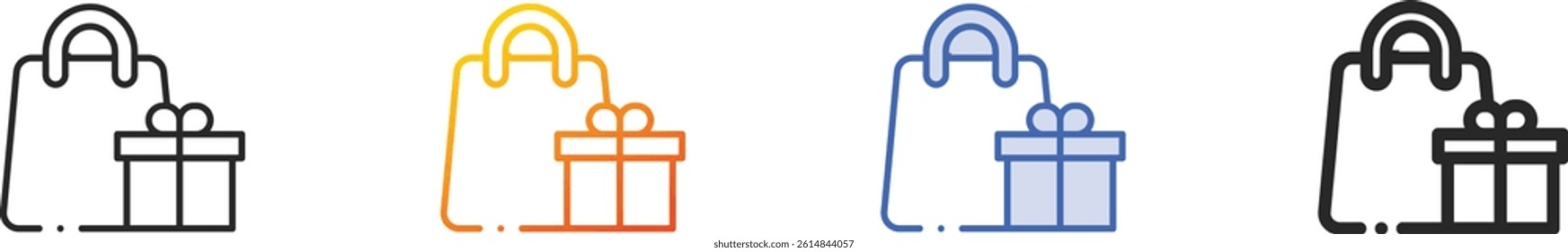 shopping icon.Thin Linear, Gradient, Blue Stroke and bold Style Design Isolated On White Background
