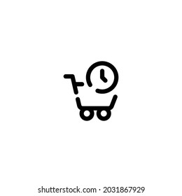 Shopping incomplete line art icon template
