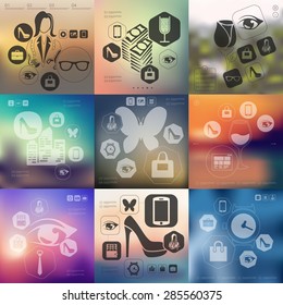 shopping infographic with unfocused background