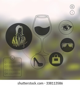 shopping infographic with unfocused background