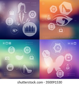 shopping infographic with unfocused background