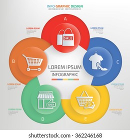 Shopping Infographics concept design,clean vector