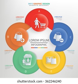 Shopping Infographics concept design,clean vector