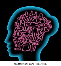 Shopping inside woman's head