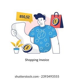 Ilustración de diseño colorido del vector de factura de compra. Símbolo del archivo EPS 10 de fondo blanco