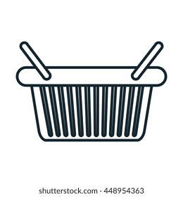 Shopping isolated flat icon in black and white icon, vector illustration.