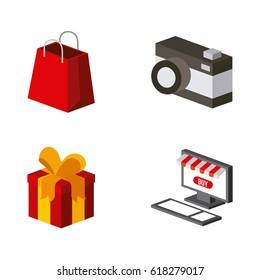 Shopping isometric design