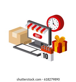 Shopping isometric design