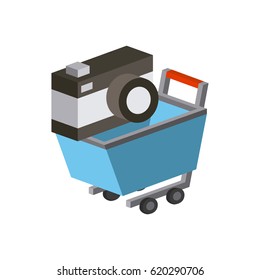 shopping isometric icons design