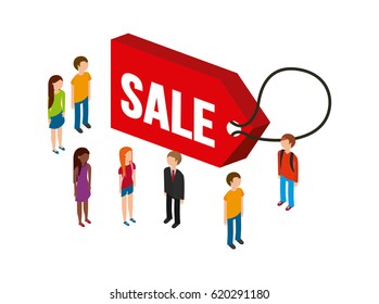 shopping isometric icons design