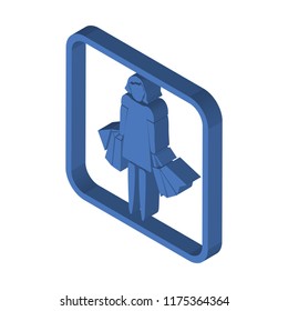 Shopping isometric left top view 3D icon