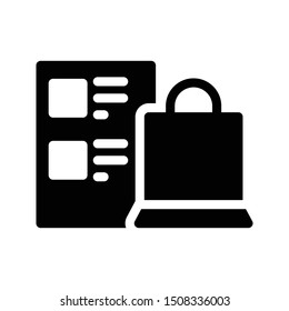 shopping ist glyph flat vector icon