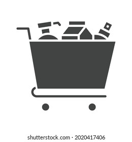 Imagen vectorial de icono de elementos de compra. También se puede usar para Fitness físico. Adecuado para aplicaciones móviles, aplicaciones web y medios impresos.