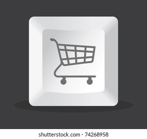 shopping key computer on black background